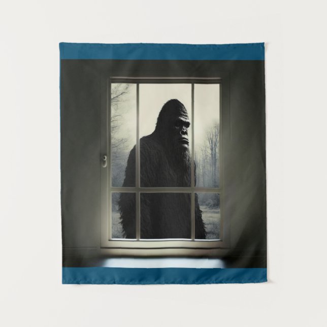 Bigfoot außerhalb meines Fensters! Wandteppich (Vorderseite)