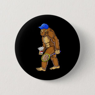 Bigfoot Badminton Federball Kunst Sport Button