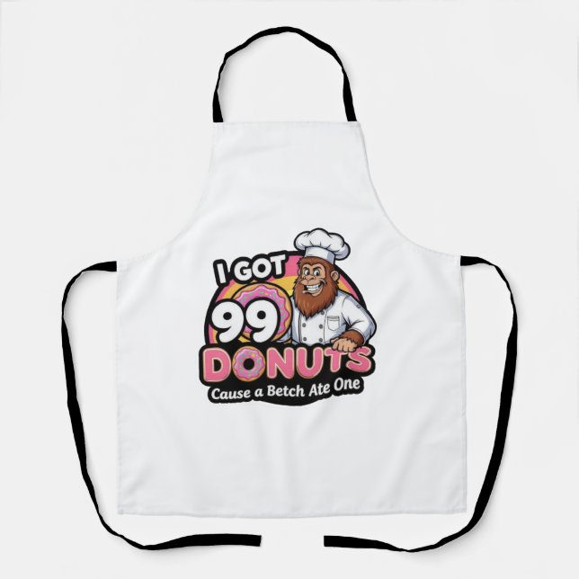 Bigfoot Baker I Got 99 Doughnuts Schürze (Vorderseite)