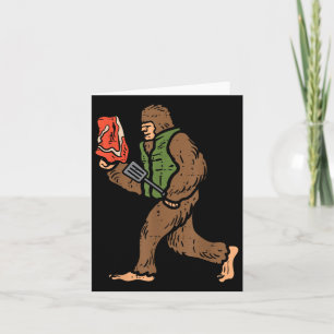 Bigfoot Barbecue Grillen Sasquatch Grillen Frauen Karte