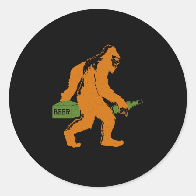 Bigfoot Beer Sasquatch Yeti Beer Lover Beer Flasch Runder Aufkleber (Vorderseite)