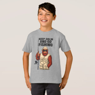 Bigfoot Behielt Ruhe und gehen Fischen Funny T-Shirt