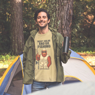 Bigfoot Behielt Ruhe und gehen Fischen Sasquatch F T-Shirt