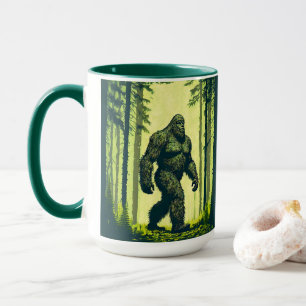 Bigfoot beim Waldspaziergang Tasse