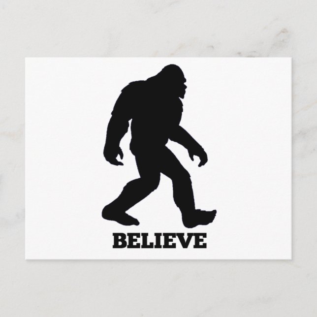 Bigfoot BELIEVE Sasquatch Postkarte (Vorderseite)