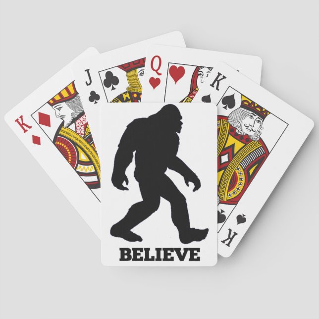 Bigfoot BELIEVE Sasquatch Spielkarten (Rückseite)