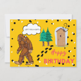 Bigfoot Birthday Funny Gag Flat Grußkarte Karte