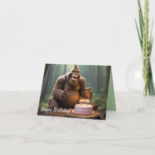 Bigfoot Birthday Surprise - Niedliche Sasquatch Ca Karte