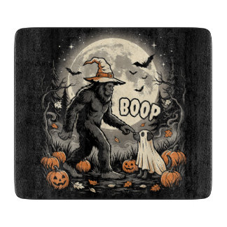 Bigfoot Boop Dog Retro Halloween Sasquatch Schneidebrett
