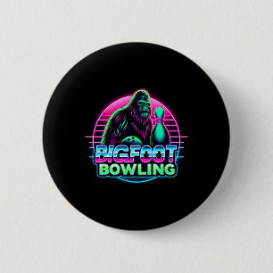 Bigfoot Bowling Funny Sasquatch Bowler Alley Butto Button