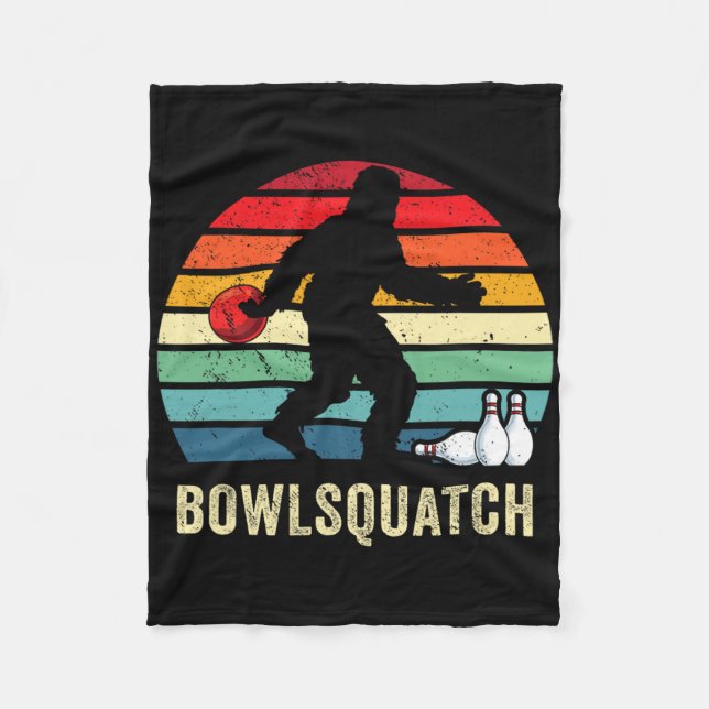 Bigfoot Bowling Gift Sasquatch Gifts Bowler Byll P Fleecedecke (Vorderseite)