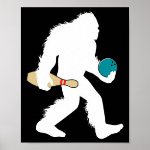 Bigfoot Bowling Lustiger Sport Bahn Sasquatch Bowl Poster