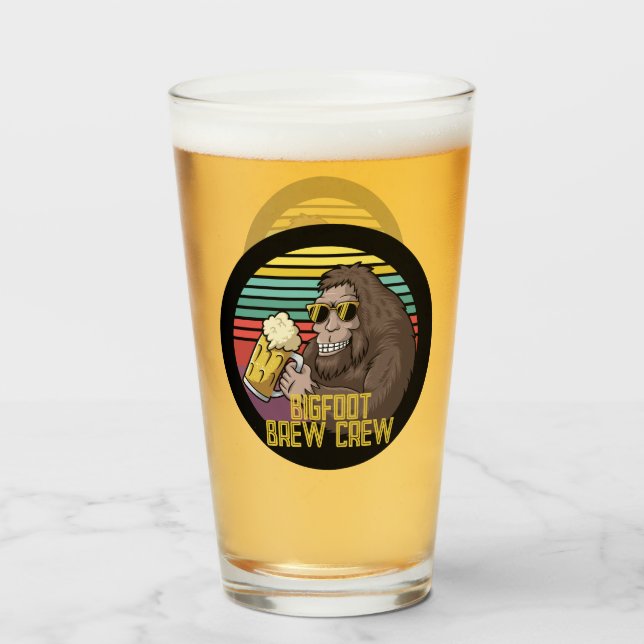 Bigfoot Brew Crew Beer Glass Glas (Vorne (Gefüllt))