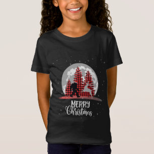 Bigfoot Buffalo Karierten Weihnachtsbaum Moon und T-Shirt