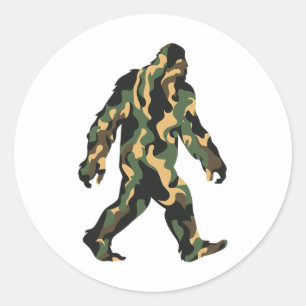 Bigfoot Camo Sasquatch Outdoor Camping Männer Frau Runder Aufkleber
