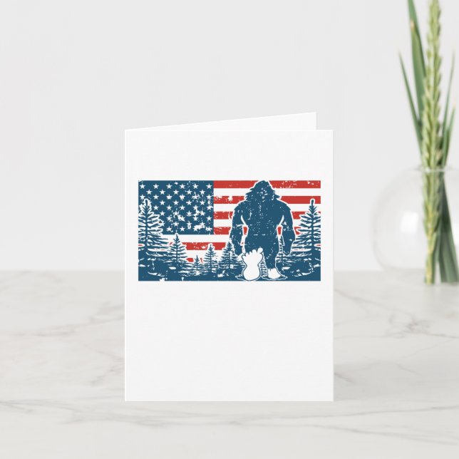 Bigfoot Camping America 4. Juli Geschenk Karte (Vorderseite)
