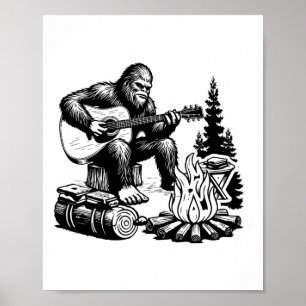 Bigfoot Camping Smore Rock Bigfoot spielt Gitarre  Poster