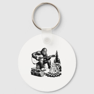 Bigfoot Camping Smore Rock Bigfoot spielt Gitarre Schlüsselanhänger