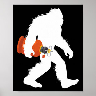 Bigfoot Carry Propane Tank Sasquatch Grillen Gas B Poster