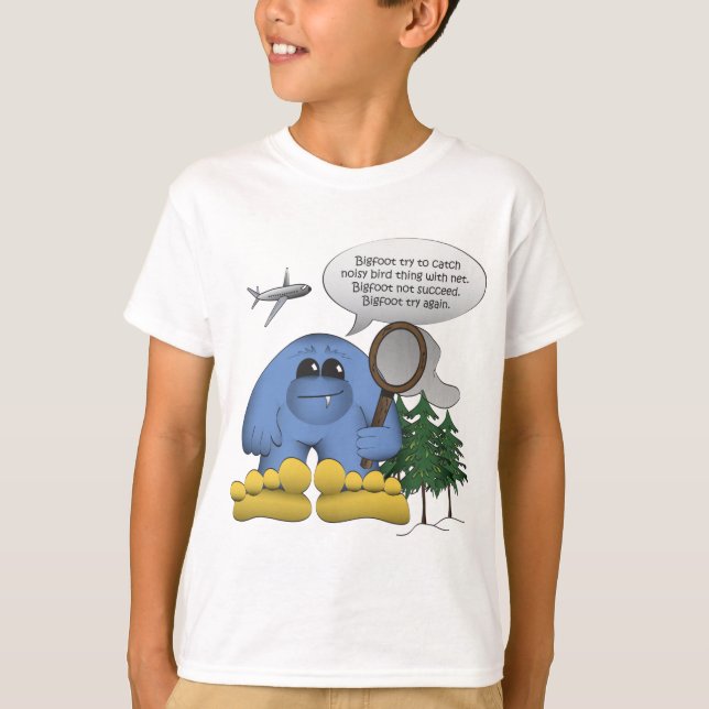 Bigfoot Catch Flugzeug mit Net T-Shirt (Vorderseite)
