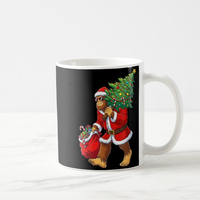 Bigfoot Christmas Tree Lights Boys Men Sasquatch L Kaffeetasse (Rechts)