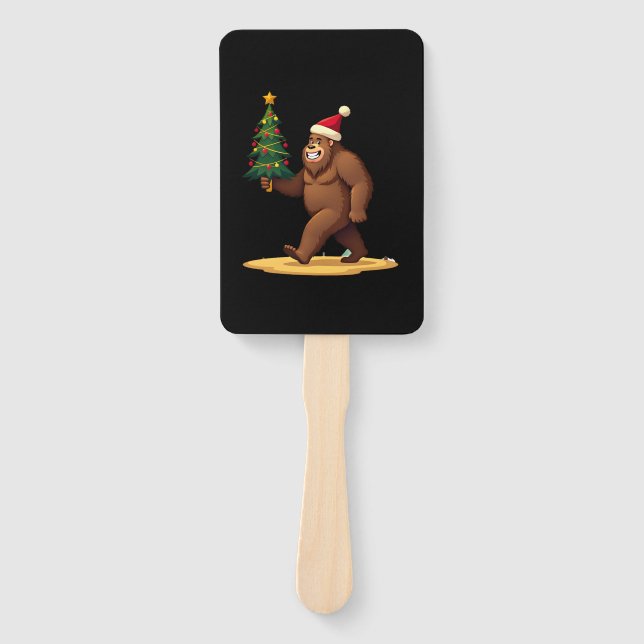 Bigfoot Christmas Tree Santa Hat (1) Fächer (Vorderseite)