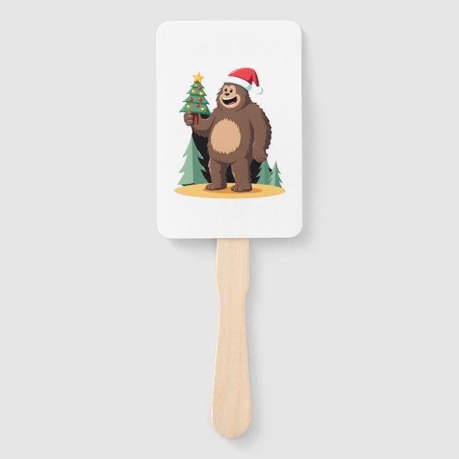 Bigfoot Christmas Tree Santa Hat (1) Fächer (Vorderseite)