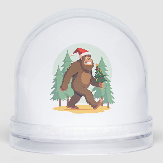 Bigfoot Christmas Tree Santa Hat (1) Schneekugeln (Vorderseite)