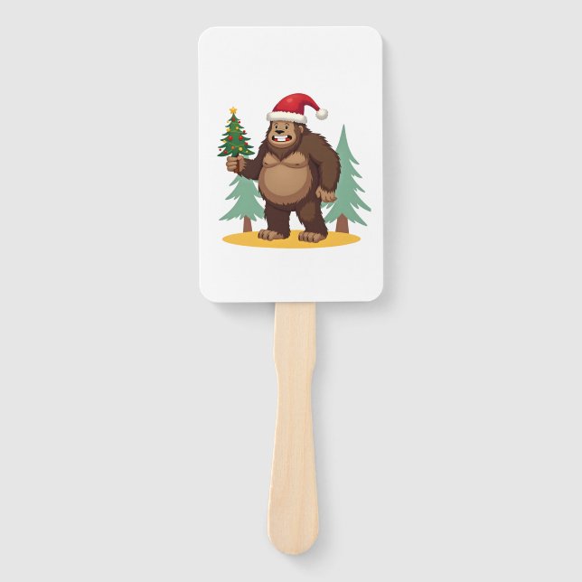 Bigfoot Christmas Tree Santa Hat (4) Fächer (Vorderseite)