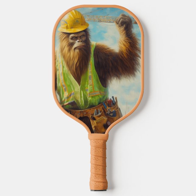 Bigfoot Construction Worker Pickleball Schläger (Vorderseite)