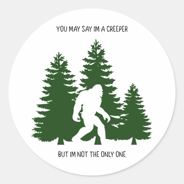 Bigfoot creeper drôle autocollant (Devant)