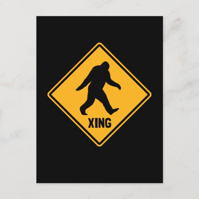 Bigfoot Crossing Sign Postkarte (Vorderseite)