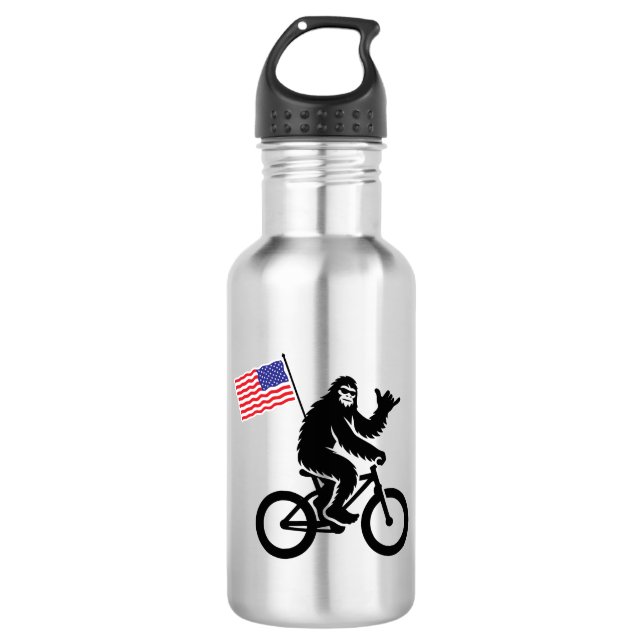 Bigfoot Cycling American Flag Edelstahlflasche (Vorderseite)