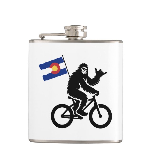 Bigfoot Cycling Colorado Flag Flachmann (Vorderseite)
