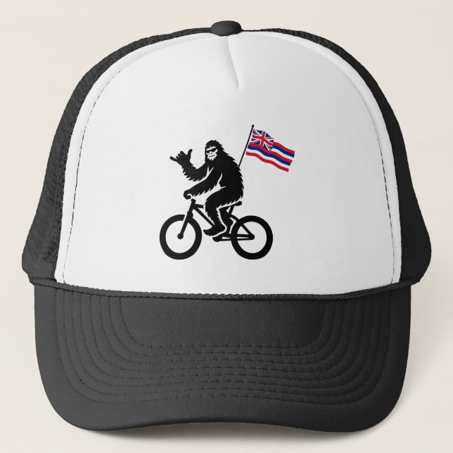Bigfoot Cycling Hawaii Flag Truckerkappe (Vorderseite)