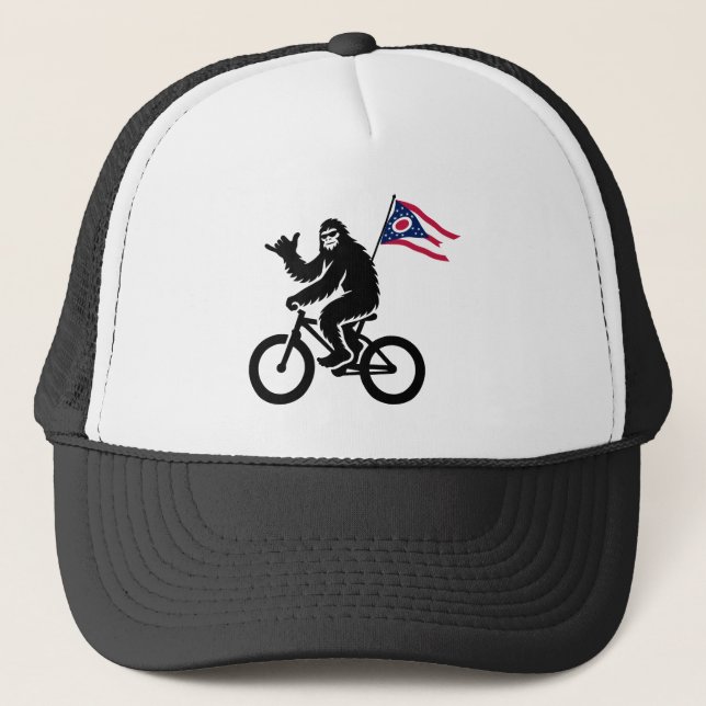 Bigfoot Cycling Ohio Flag Truckerkappe (Vorderseite)