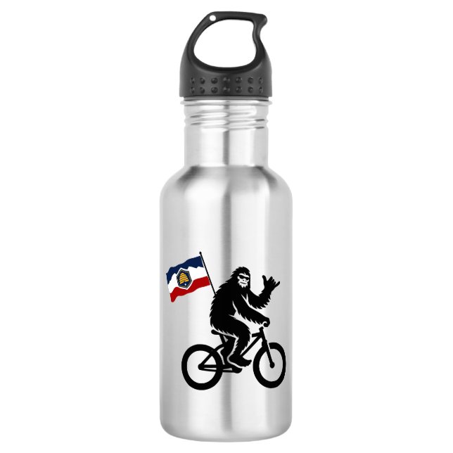 Bigfoot Cycling Utah Flag Edelstahlflasche (Vorderseite)