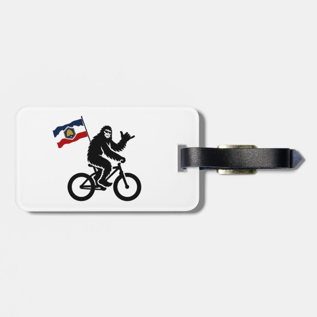 Bigfoot Cycling Utah Flag Gepäckanhänger (Rückseite horizontal)