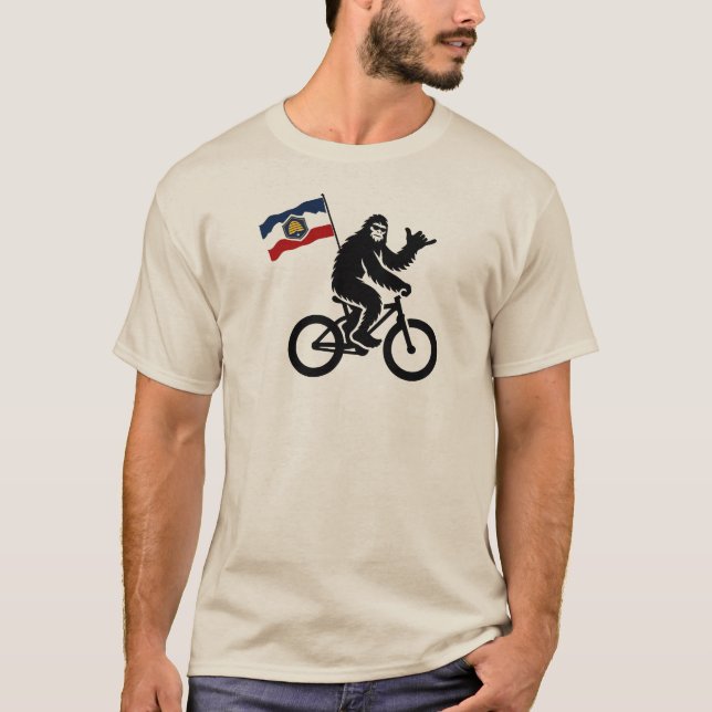 Bigfoot Cycling Utah Flag T-Shirt (Vorderseite)