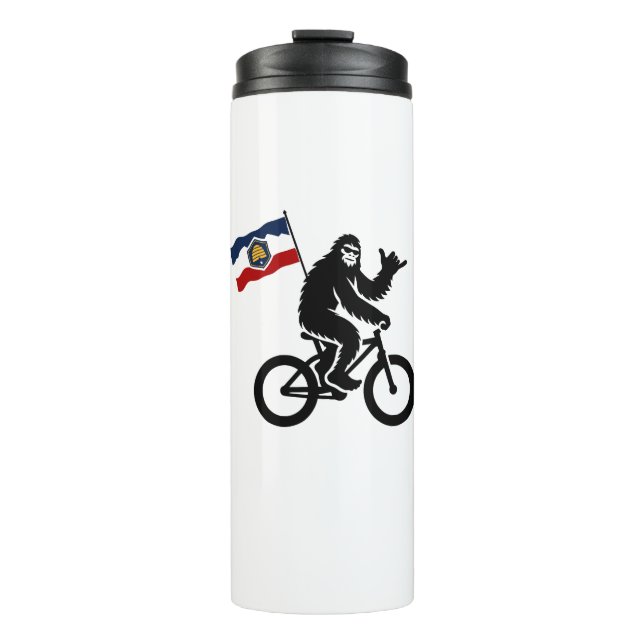 Bigfoot Cycling Utah Flag Thermosbecher (Vorderseite)