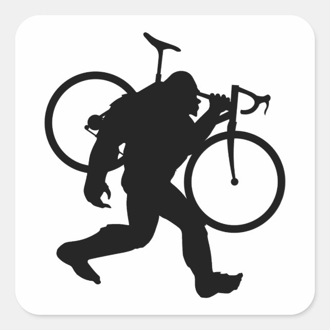 Bigfoot Cyclocross Quadratischer Aufkleber (Vorderseite)