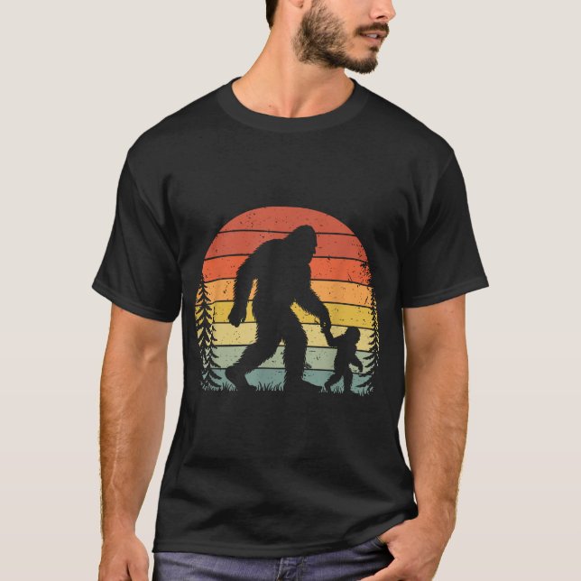 Bigfoot Dad Fathers Day Father Son Matching  T-Shirt (Vorderseite)