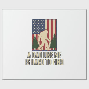 Bigfoot Dad Vintage American Flag Shirt Design_1 Geschenkpapier