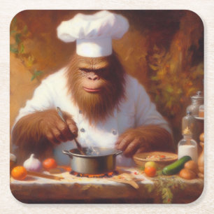 Bigfoot der Koch Rechteckiger Pappuntersetzer