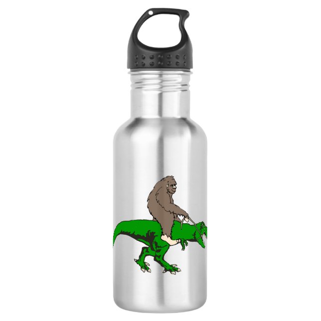 Bigfoot, der T Rex reitet Trinkflasche (Vorderseite)
