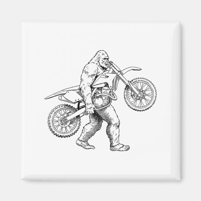 Bigfoot Dirt Bike Sasquatch Biker  Magnet (Vorne)
