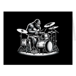 Bigfoot Drummer Sasquatch Jouer Drums Musicien B