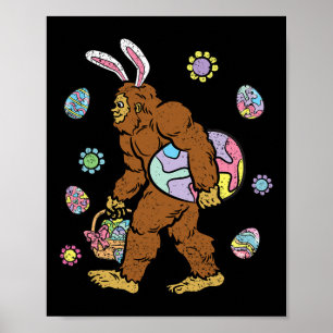 Bigfoot Egg Jagen Osterfest Sonnige Ohren Frühling Poster