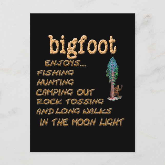 Bigfoot Enjoys Postkarte (Vorderseite)