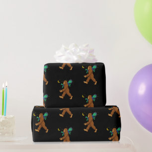 Bigfoot entführt einen Außerirdischen Lustige Para Geschenkpapier